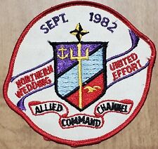 USN NAVY NATO ALLIED COMMAND CHANNEL NATIONAL WEDDING 1982 COLOR PATCH VINTAGE  picture