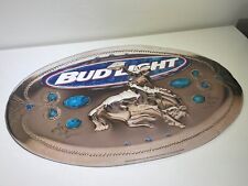 RARE Vintage Bud Light Rodeo Theme Tin Metal Beer Sign Man Cave 30