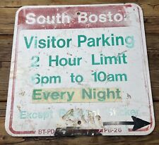 Vintage SOUTH BOSTON City Visitor Parking Street Sign 18x18 Massachusetts picture