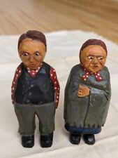 Vtg. German carved small man/woman figurines. picture