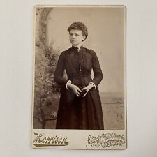 Antique Cabinet Card Photo Beautiful Young Woman Book Black Biracial Chicago IL picture