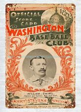 1892 baseball Washington Senators vs  Scorecard metal tin sign picture