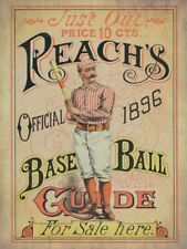 REACH'S OFFICIAL 1896 BASEBALL GUIDE HEAVY DUTY USA MADE METAL ADVERTISING SIGN picture