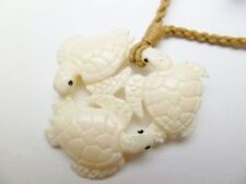 Hawaiian Hawaii Jewelry Turtle/Honu Bone Carved Pendant Necklace/Choker 35479-1 picture