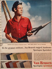 1954 Esquire Original Art Ad Advertisements VAN HEUSEN Shirts Springmaid Sheets picture