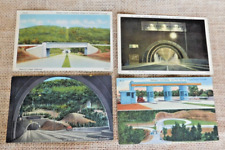 Pennsylvania Turnpike Lot of 4 Vintage Linen Postcards Tunnel Toll Gate picture