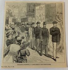 1886 magazine engraving ~ SOCIALIST LABOR STRIKE IN NEW YORK picture