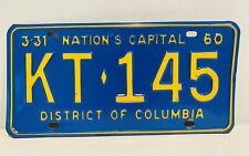 1959 1960 Washington DC District Of Columbia License Plate KT-145 ALPCA picture