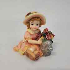Montefiori Collection Figurine Girl With Watering Can & Flowers - Collectible picture