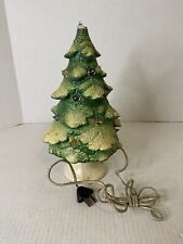 1930s HTF RARE Glolite PAPER MACHE LIGHTED Vintage CHRISTMAS TREE Chalkware Base picture