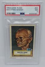 1952 Topps Look 'N See # 65 Mahatma Gandhi India Leader PSA 7 NM New Label picture