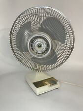 Vintage Kuo Horn Desk Table Oscillating 12 Inch 3 Speed Fan KH-203-BL, Works picture