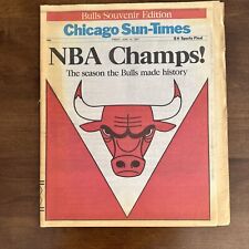 1991 Chicago Bulls Michael Jordan NBA Champions Chicago Sun Times Souvenir Paper picture