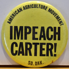 1970s Jim Impeach Carter American Agriculture Movement Strike South Dakota Pin 1 picture