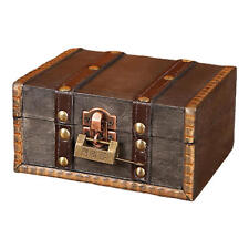 Wooden Storage Boxes with Lock and Keys Vintage Wood Decorative Box  picture