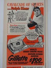 1952 Gillette Super Speed Razor Print Ad Ralph Kiner Vtg Life Mag Advertisement picture