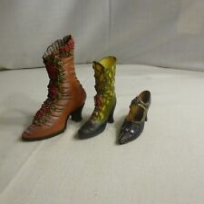 Lot of 3 Victorian boots (2) and 1 shoe- EUC picture