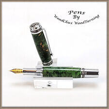 Handmade Exotic Green Maple Burl Wood Rollerball Or Fountain Pen ART 1415 picture