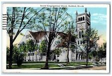 Rockford Illinois IL Postcard Second Congregational Church Exterior 1929 Vintage picture