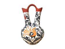Native American Pottery Acoma Wedding Vase Handmade Hand Painted Home Decor picture