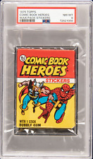 1975 Topps Wax Pack Stickers Comic Book Heroes - PSA NM-MT 8 read picture