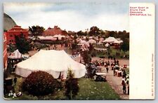 State Fair Grounds Tents Vendors Parked Wagons Springfield IL C1910s Postcard T3 picture