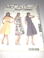 Vintage 1981 McCalls Pattern 7585 Pullover Dress With Bodice Variations Size 18 picture