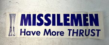 Vintage Rare 'Misslemen Have More Thrust' Bumper Sticker picture
