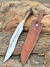 FANCY ANTIQUE CUSTOM HANDMADE STAINLESS STEEL HUNTING FIXED BLADE BOWIE KNIFE picture