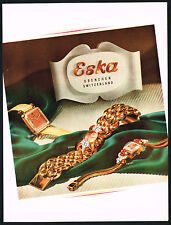 1940s Vintage Eska Womens Watch Fashion Jewelry Mid Century Color Art Print Ad b picture
