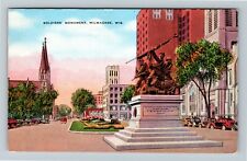 Milwaukee, WI-Wisconsin, Soldiers' Monument, c1939 Vintage Souvenir Postcard picture
