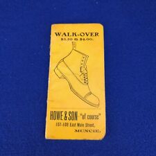 Antique Victorian Walk-Over Howe & Son Shoe Advertising Muncie IN Notepad picture