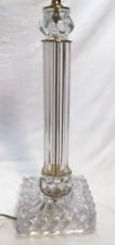 Vintage Paul Hanson Baccarat Swirl Pattern Crystal Corinthian Column Lamp Signed picture