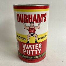Vintage Durham's Rock Hard Water Putty Can Tin Weightlifter He-Man picture
