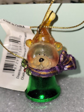 Vintage Mission Gallery Acrylic Teddy Bear Bell Christmas Ornament NEW OLD STOCK picture