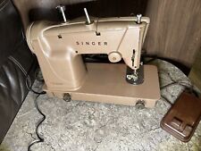 BEAUTIFUL Vintage Tan/ Pink Singer 328K  Sewing Machine *Works* picture