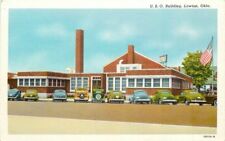 Autos 1940s USO Building Lawton Oklahoma  Postcard Sooner Teich linen 11476 picture