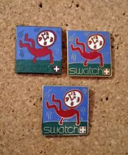 1986 Rare 3 Pin's Keith Haring SWATCH WATCHES picture