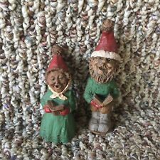 2 Vintage 1980s Tom Clark Garden Gnomes Figures Christmas Caroler picture