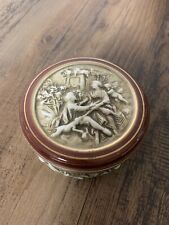 Vintage R. Capodimonte Footed Trinket Box with Lid Gold trim  Italy  5