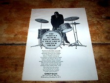 ELVIN JONES ( GRETSCH DRUMS ) 1962 Vintage U.S. Jazz magazine PROMO Ad NM- picture