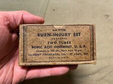 ORIGINAL WWII US ARMY MEDIC MEDICAL BORIC OINTMENT BURN INJURY SET OF 2-NOS picture
