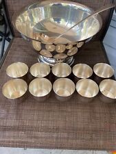 12 Piece Sheridan Silverplate Punch Bowl 10 Cups & Ladle Taunton Silversmiths picture