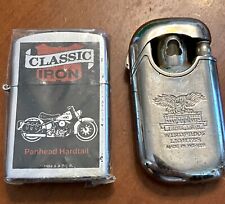 Vintage Lighters 1994 Classic Iron Harley PanHead Hardtail & Fieree Tigers picture
