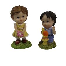Vintage Tender Times Figurines Little Boy and Girl w Snail & Book Resin picture