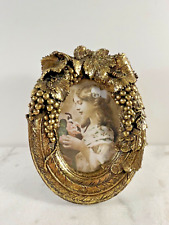 Vintage Ornate Oval grapes leaves Victorian  Style  Picture Frame picture