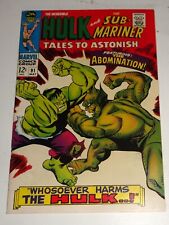 TALES TO ASTONISH #91 COOL HULK VS ABOMINATION COVER GIL KANE VF 8.0/8.5 1967 picture