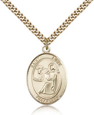 Saint Luke The Apostle Medal For Men - Gold Filled Necklace On 24 Chain - 30... picture