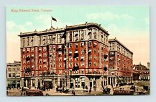 TORONTO CANADA OLD KING EDWARD HOTEL WITH MANY PEOPLE N TROLLEY POSTCARD C-2 picture