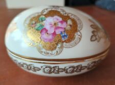 Antique Gorgeous German Deutschland Easter Egg Candy Container with Lid Marked  picture